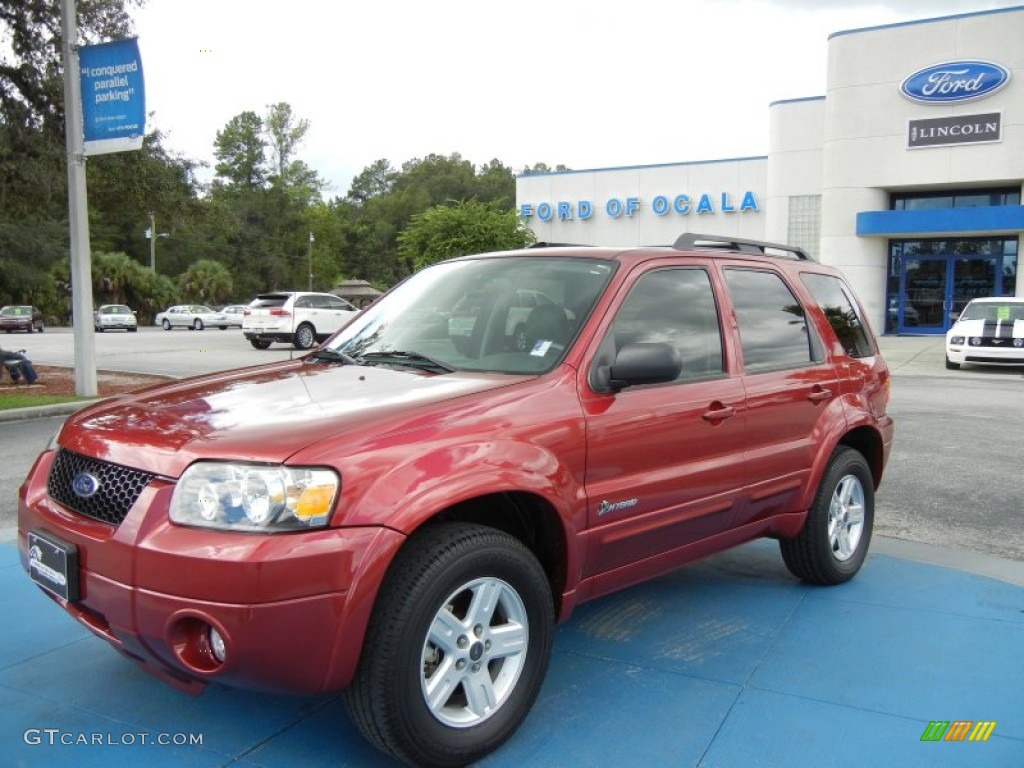 2007 Escape Hybrid - Redfire Metallic / Medium/Dark Flint photo #1