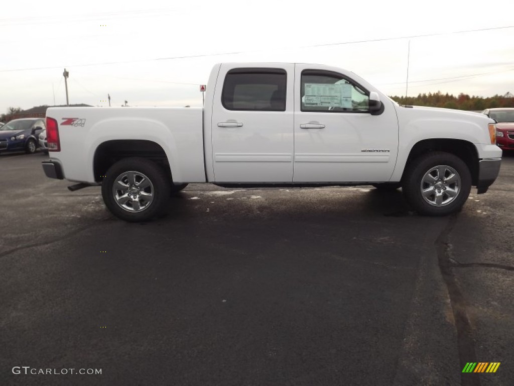 2013 Sierra 1500 SLT Crew Cab 4x4 - Summit White / Very Dark Cashmere/Light Cashmere photo #4