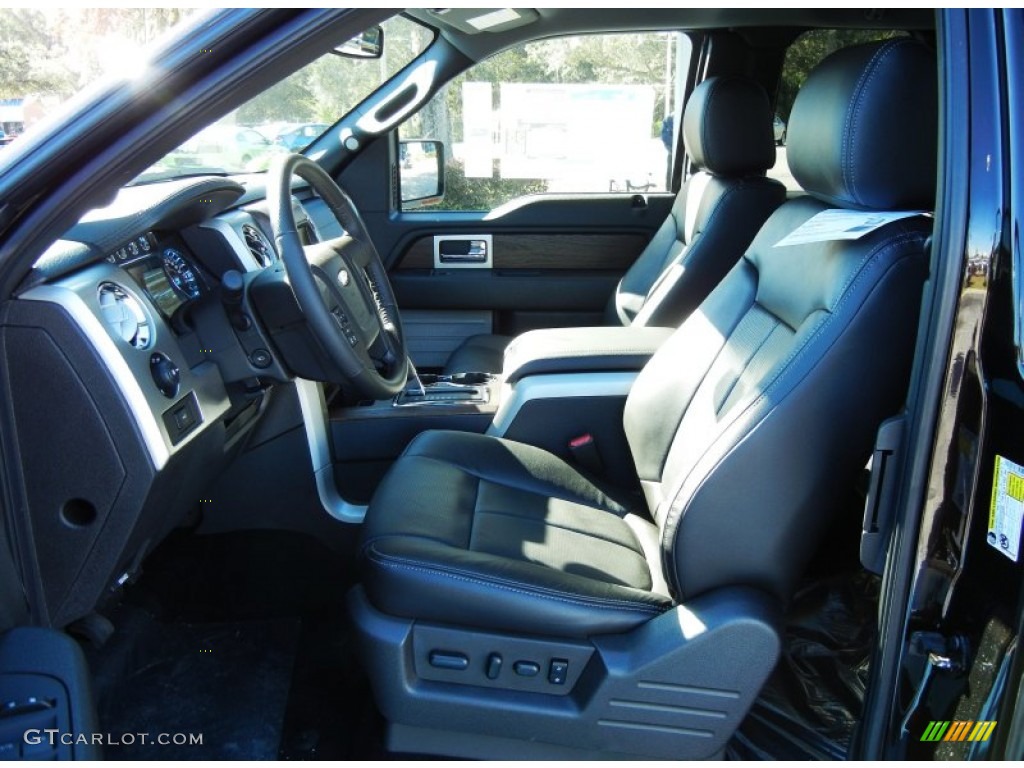 Black Interior 2013 Ford F150 Lariat SuperCab Photo #72927577