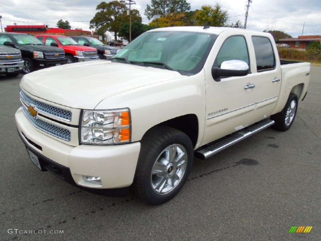 2013 Silverado 1500 LTZ Crew Cab 4x4 - White Diamond Tricoat / Light Cashmere/Dark Cashmere photo #2