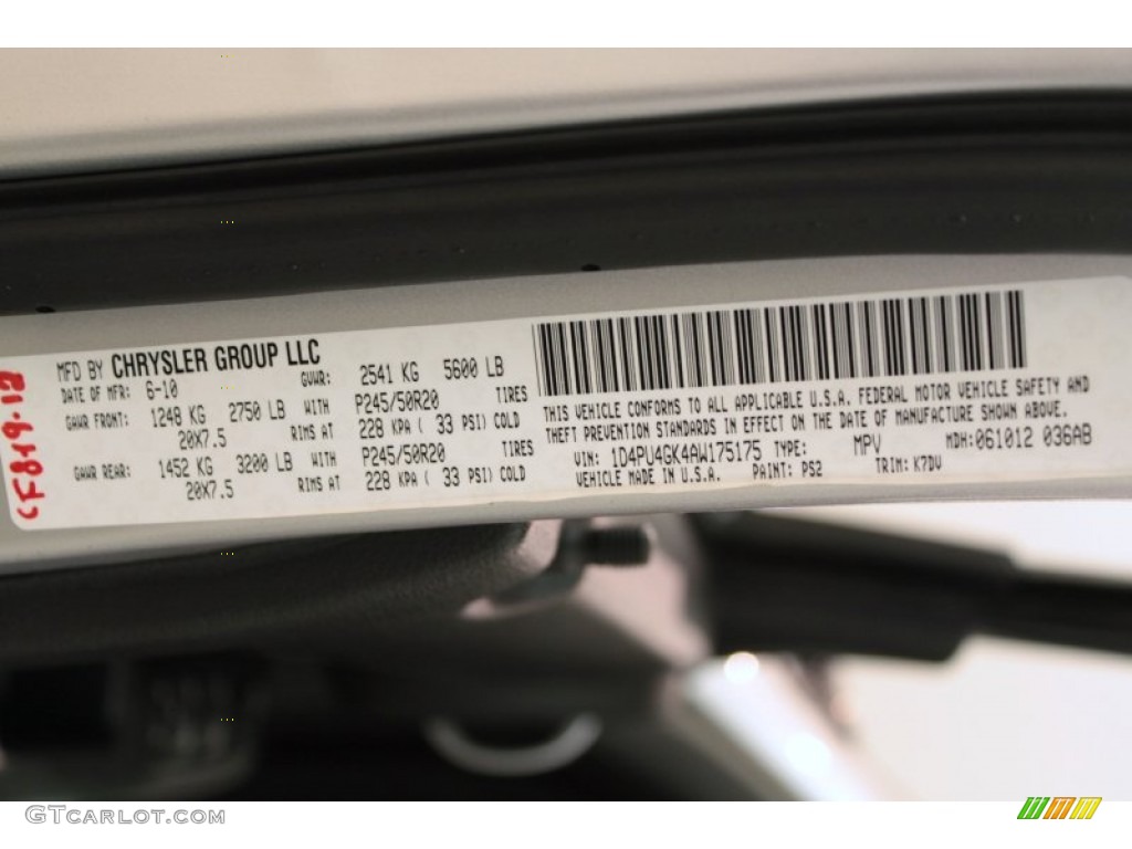 2010 Dodge Nitro Heat 4x4 Color Code Photos