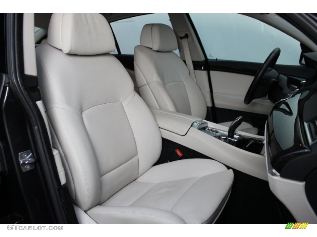 Ivory White/Black Nappa Leather Interior 2010 BMW 5 Series 535i Gran Turismo Photo #72931426