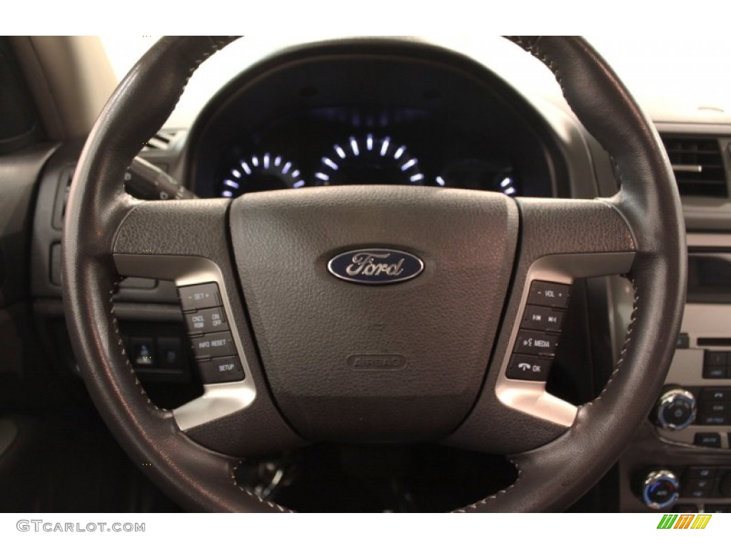 2011 Ford Fusion SEL V6 Charcoal Black Steering Wheel Photo #72931638