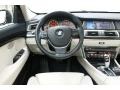 2010 BMW 5 Series Ivory White/Black Nappa Leather Interior Dashboard Photo