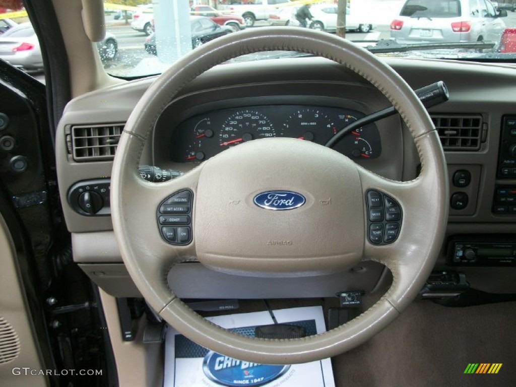 2003 Ford Excursion Limited 4x4 Medium Parchment Steering Wheel Photo #72932254