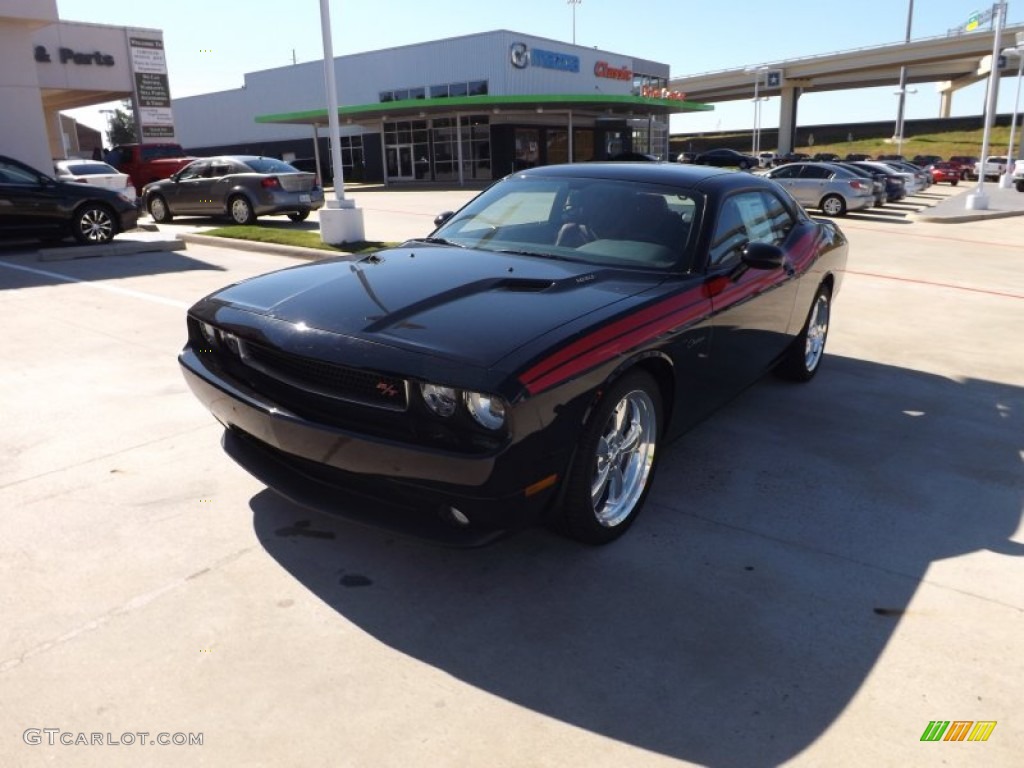 2013 Challenger R/T Classic - Pitch Black / Radar Red/Dark Slate Gray photo #1