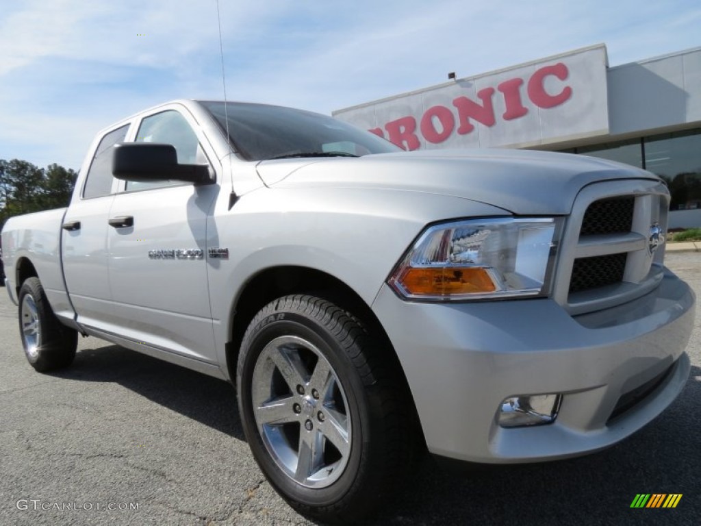 2012 Ram 1500 Express Quad Cab - Bright Silver Metallic / Dark Slate Gray/Medium Graystone photo #1
