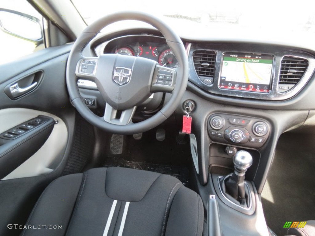 2013 Dodge Dart Rallye Black/Light Diesel Gray Dashboard Photo #72935506