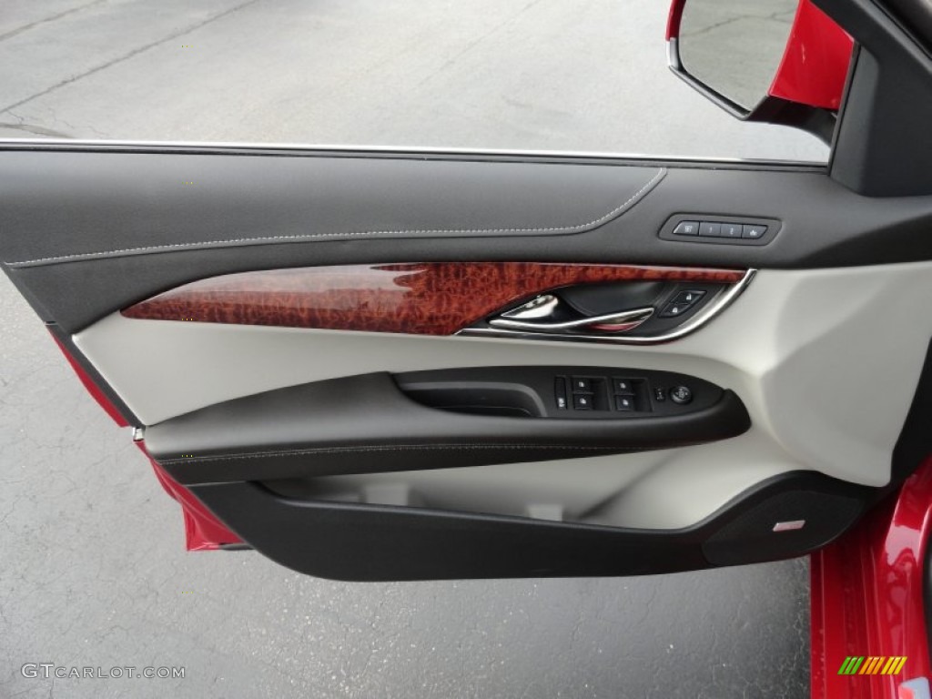 2013 Cadillac ATS 2.5L Luxury Light Platinum/Brownstone Accents Door Panel Photo #72939334