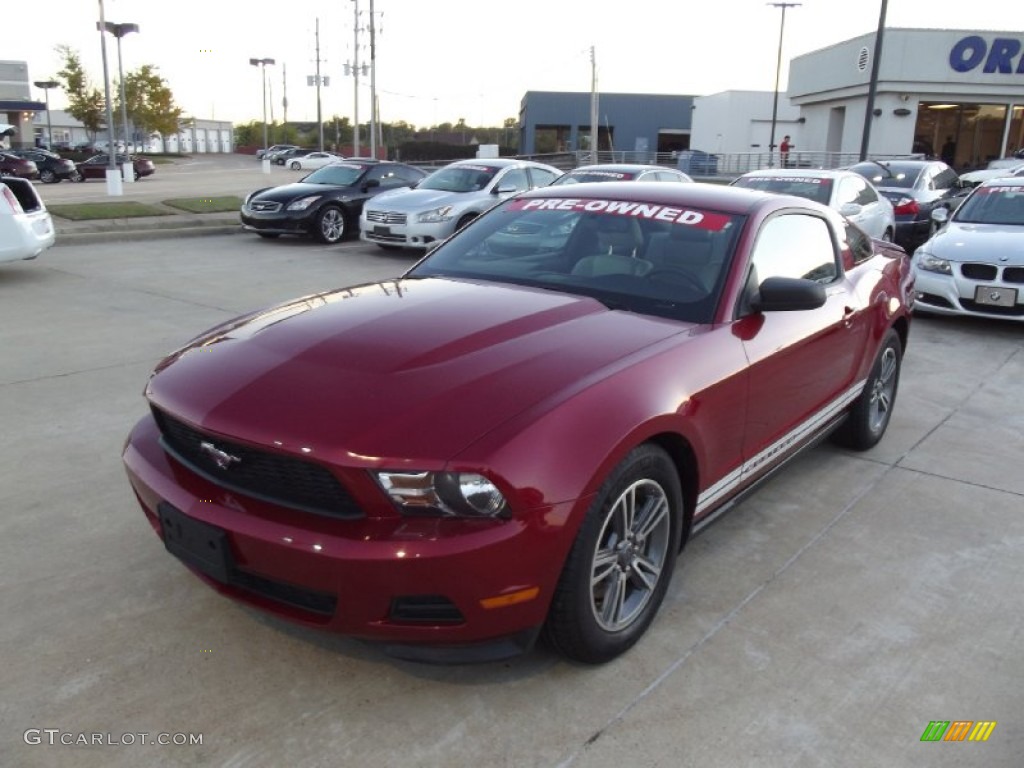 2012 Mustang V6 Premium Coupe - Red Candy Metallic / Stone photo #1
