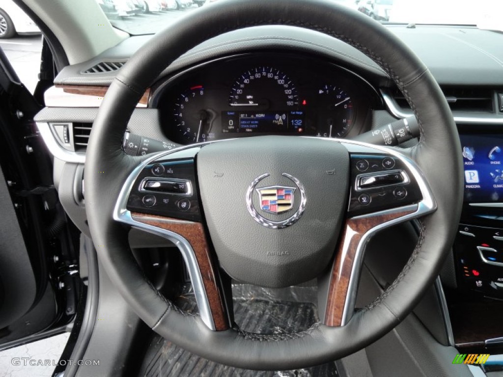 2013 Cadillac XTS Luxury FWD Jet Black Steering Wheel Photo #72940579