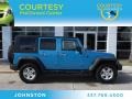 2010 Surf Blue Pearl Jeep Wrangler Unlimited Sport 4x4  photo #1