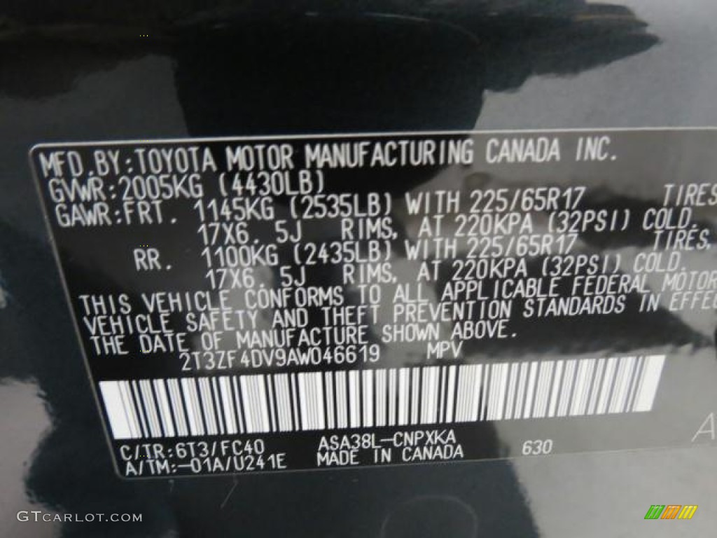 2010 RAV4 I4 - Black Forest Pearl / Ash Gray photo #10