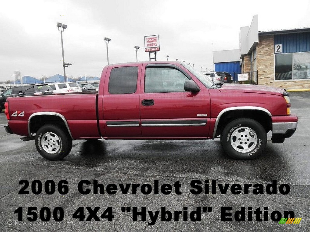 2006 Silverado 1500 Hybrid Extended Cab 4x4 - Sport Red Metallic / Medium Gray photo #1