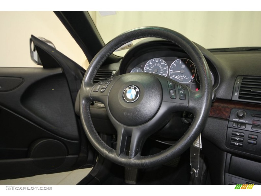 2005 BMW 3 Series 330i Convertible Black Steering Wheel Photo #72946557