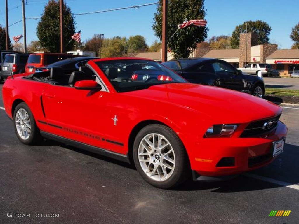 2012 Mustang V6 Premium Convertible - Race Red / Charcoal Black photo #2