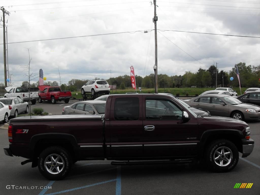 2000 Silverado 1500 LS Extended Cab 4x4 - Dark Carmine Red Metallic / Medium Gray photo #5