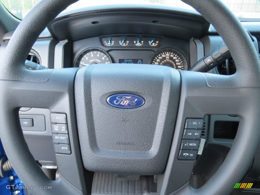 2013 Ford F150 STX Regular Cab Steel Gray Steering Wheel Photo #72950052