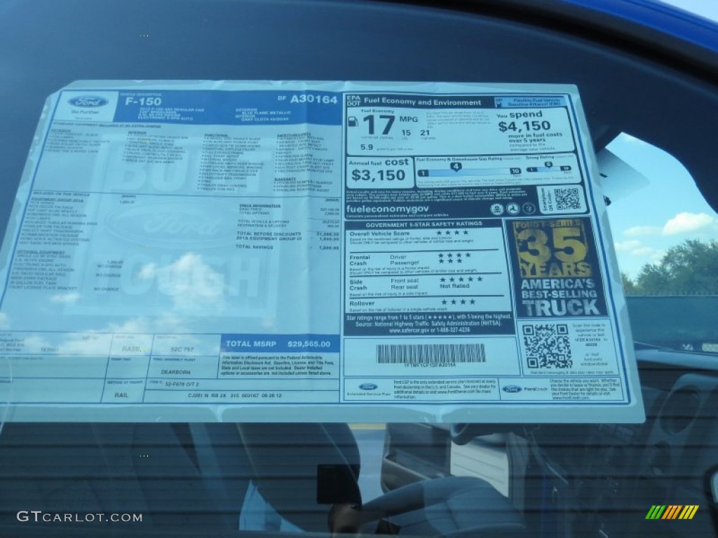 2013 Ford F150 STX Regular Cab Window Sticker Photo #72950139