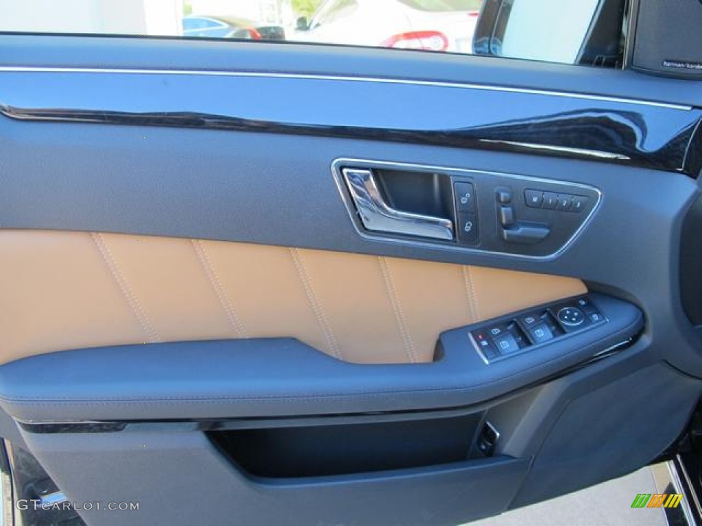 2011 Mercedes-Benz E 350 Sedan Natural Beige/Black Door Panel Photo #72951054