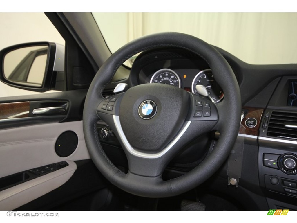 2010 BMW X6 xDrive35i Oyster Steering Wheel Photo #72952193