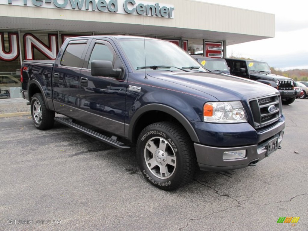 2004 F150 XLT SuperCrew 4x4 - True Blue Metallic / Medium/Dark Flint photo #4