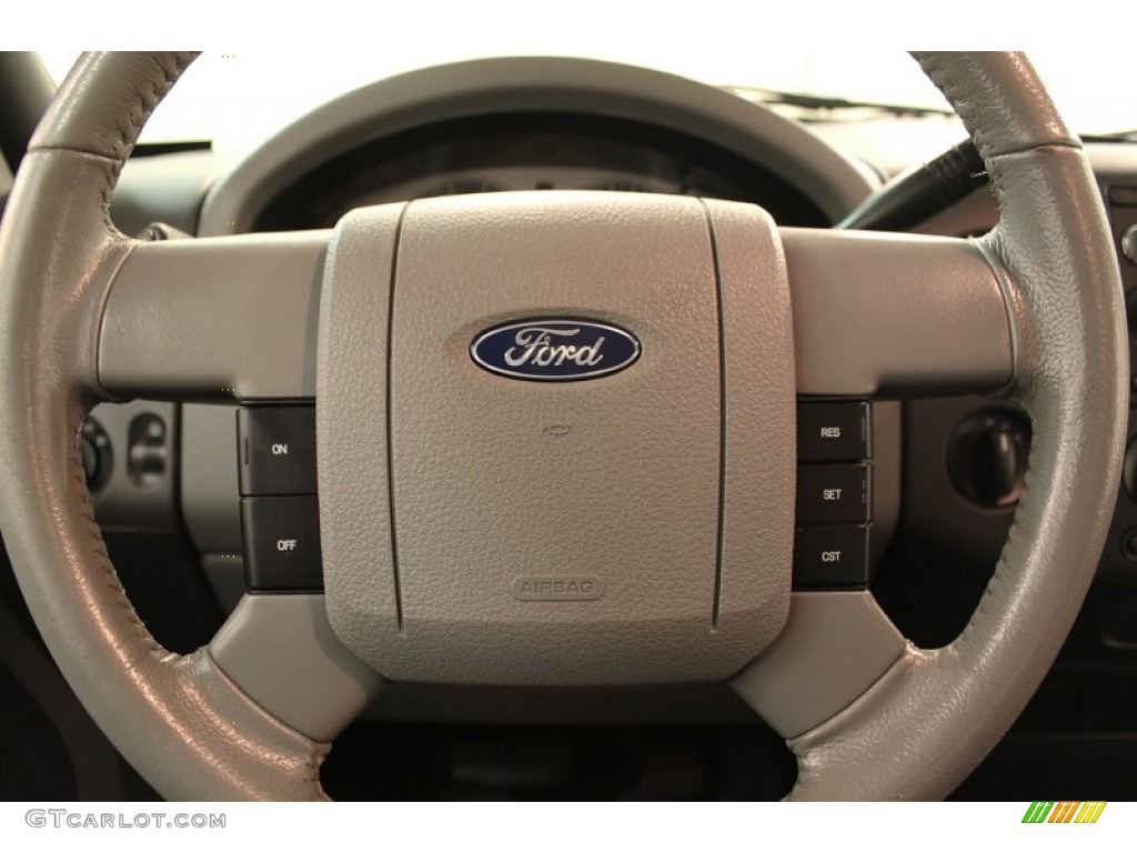2008 Ford F150 XLT SuperCab 4x4 Medium/Dark Flint Steering Wheel Photo #72953436