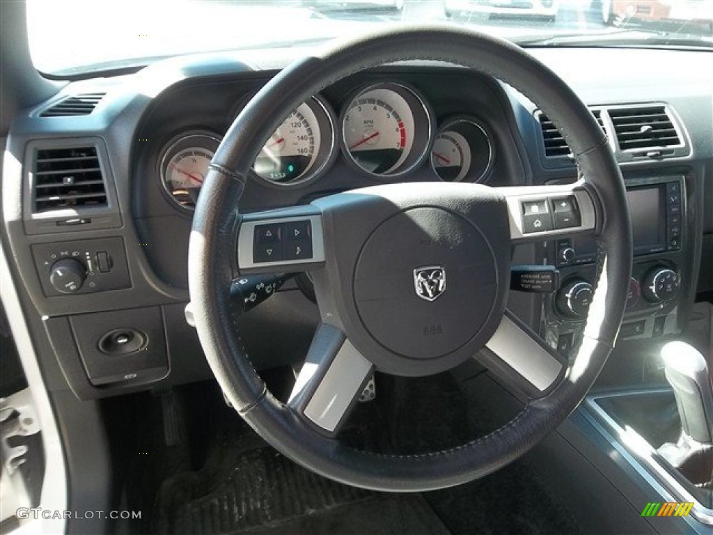2010 Dodge Challenger R/T Classic Dark Slate Gray Steering Wheel Photo #72954521