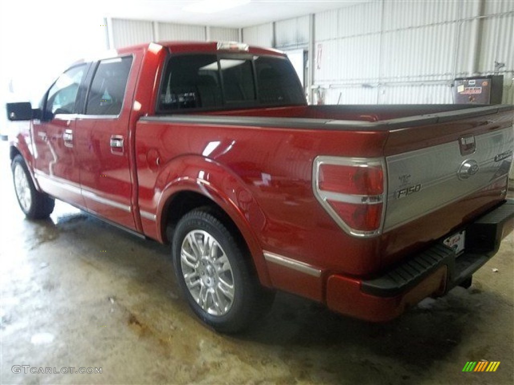 2010 F150 Platinum SuperCrew - Red Candy Metallic / Sienna Brown Leather/Black photo #5