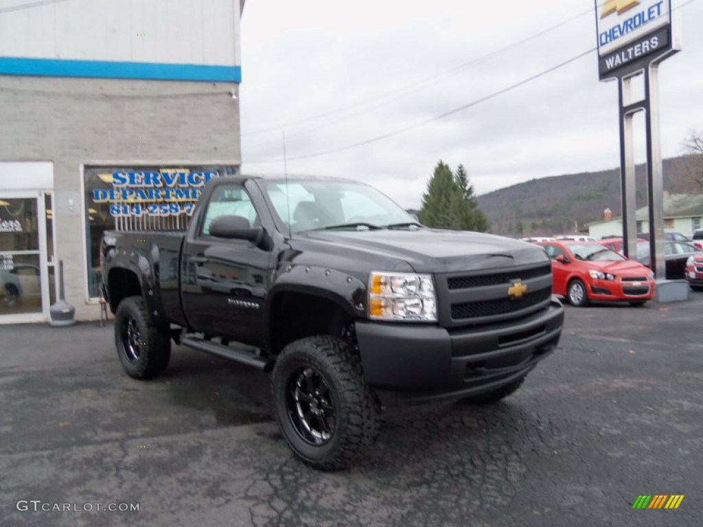 2013 Silverado 1500 Work Truck Regular Cab 4x4 - Black / Dark Titanium photo #7