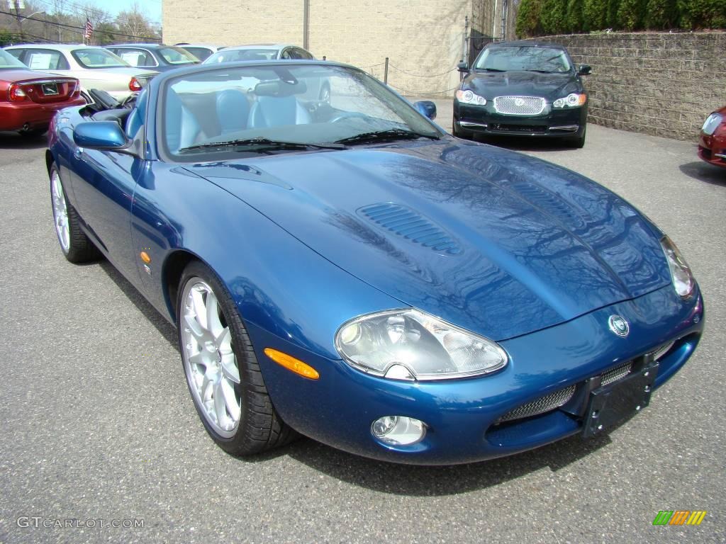 2004 XK XKR Convertible - Pacific Blue Metallic / Charcoal/Blue photo #7