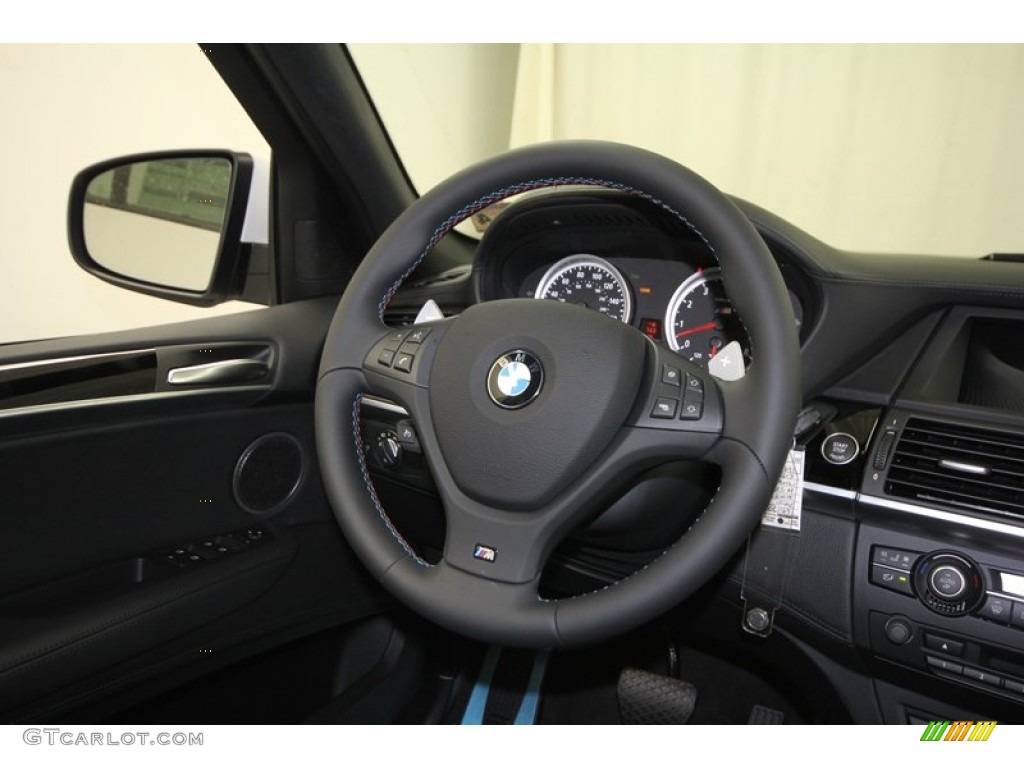 2013 BMW X5 M M xDrive Black Steering Wheel Photo #72963324