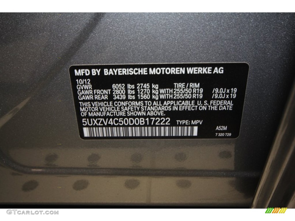 2013 X5 Color Code A52 for Space Gray Metallic Photo #72964722