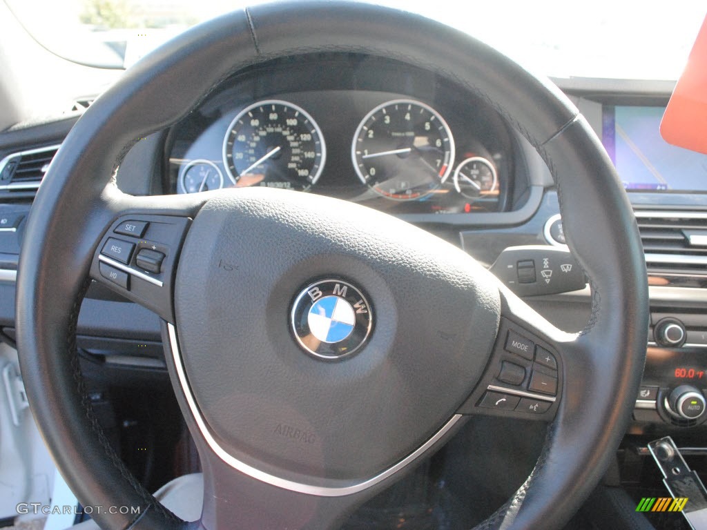 2012 BMW 7 Series 740i Sedan Black Steering Wheel Photo #72964983