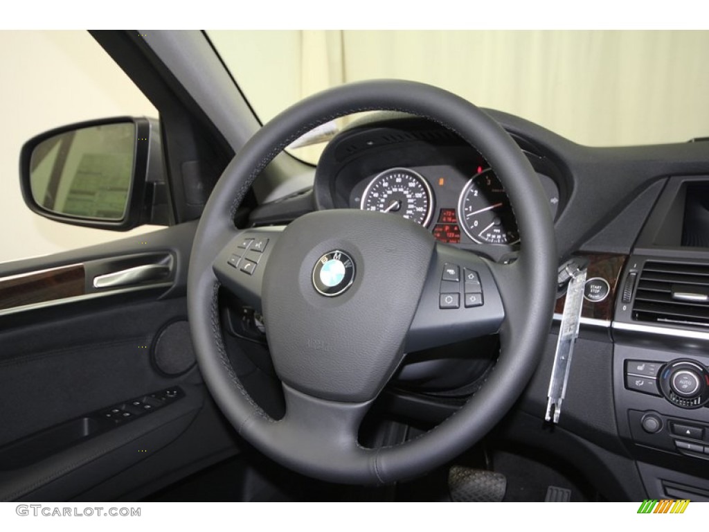 2013 BMW X5 xDrive 35i Premium Black Steering Wheel Photo #72965103