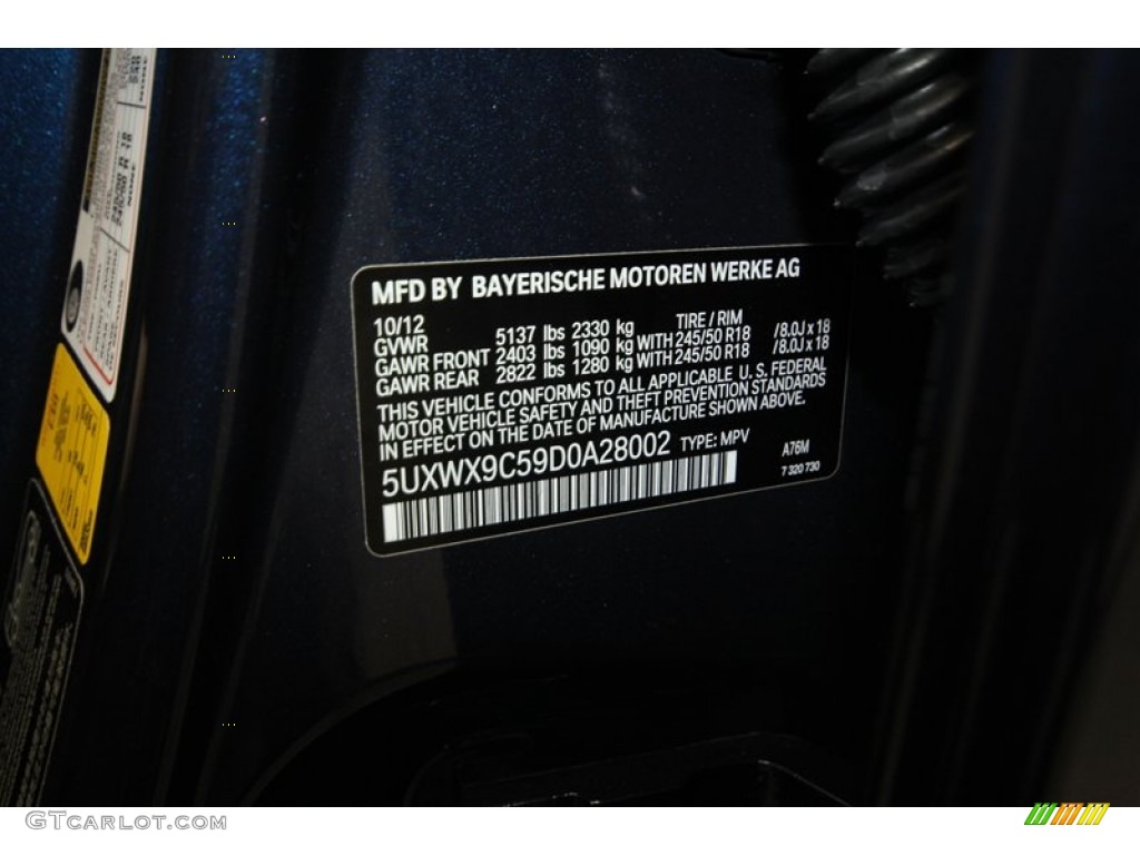 2013 X3 xDrive 28i - Deep Sea Blue Metallic / Oyster photo #9