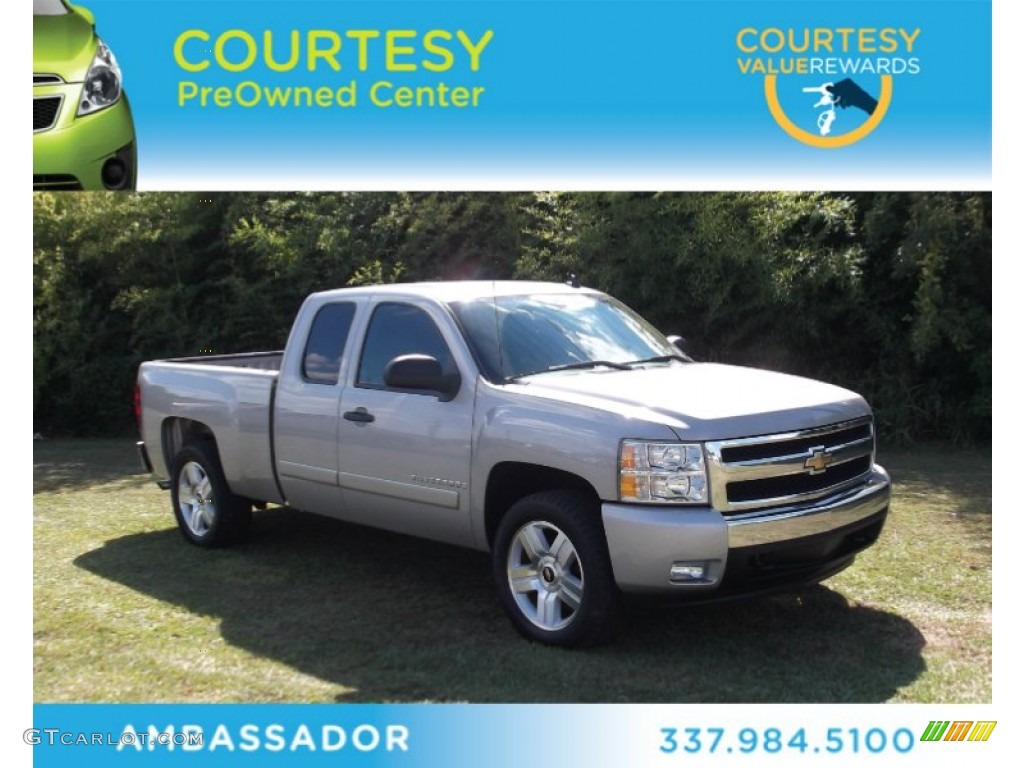 2008 Silverado 1500 LT Extended Cab - Silver Birch Metallic / Ebony photo #1