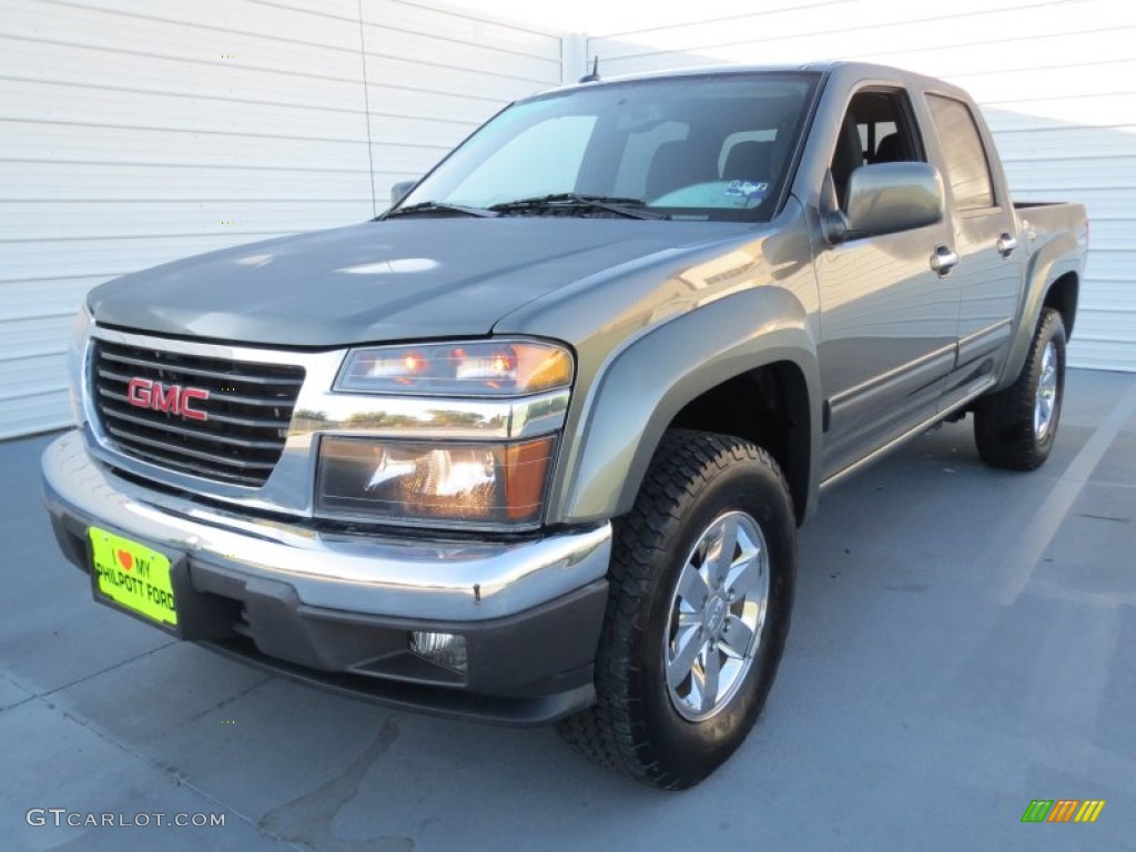 2011 Canyon SLE Crew Cab - Gray Green Metallic / Ebony photo #6