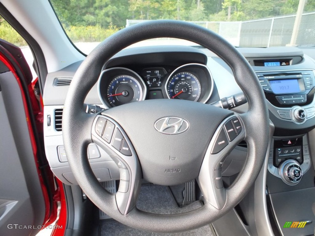 2013 Hyundai Elantra Coupe GS Gray Steering Wheel Photo #72970023