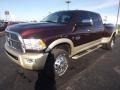 Deep Cherry Red Crystal Pearl 2012 Dodge Ram 3500 HD Laramie Longhorn Mega Cab 4x4