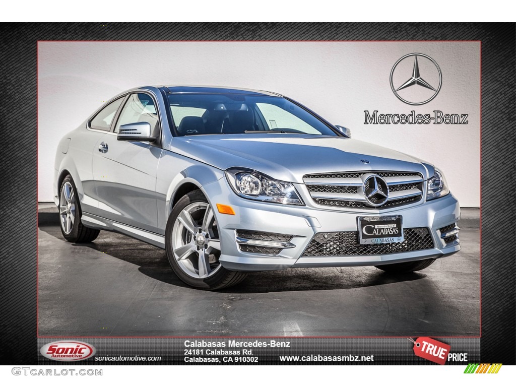 2013 C 250 Coupe - Diamond Silver Metallic / Black photo #1