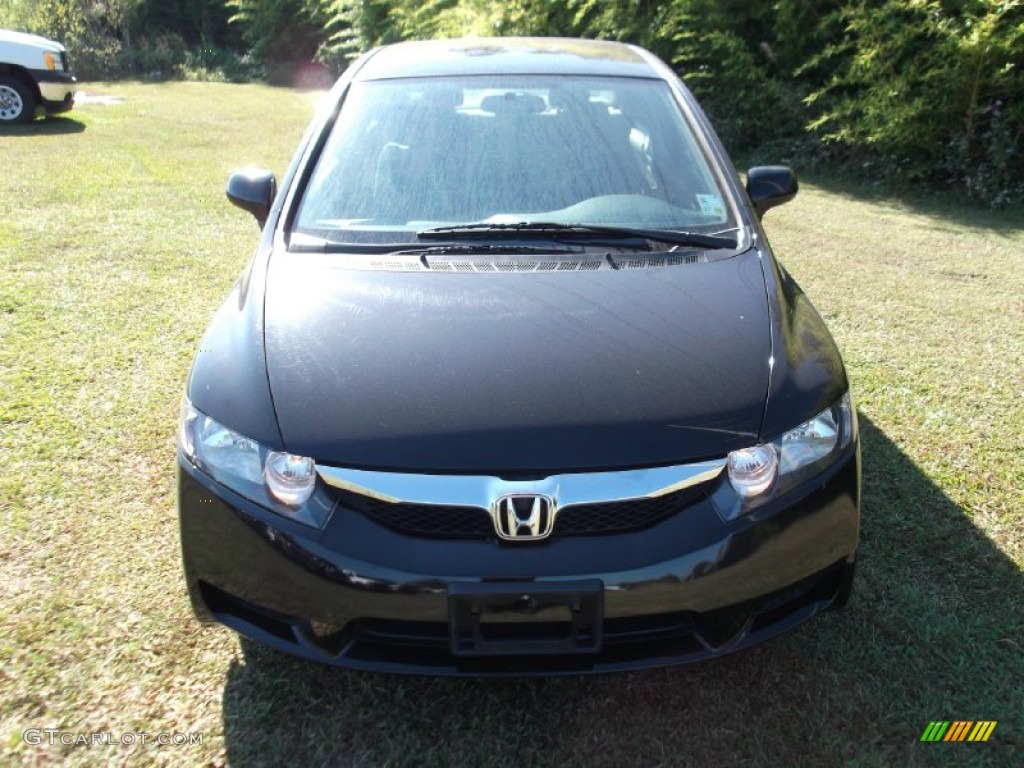 2010 Civic LX Sedan - Crystal Black Pearl / Gray photo #2