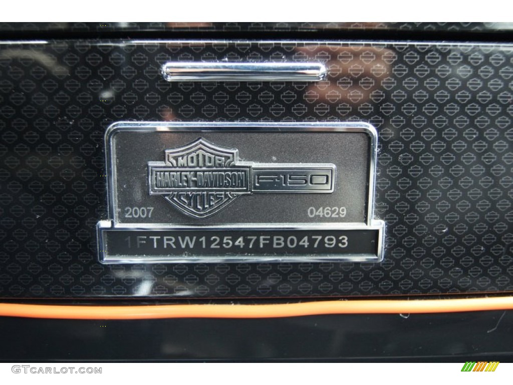 2007 Ford F150 Harley-Davidson SuperCrew Info Tag Photos