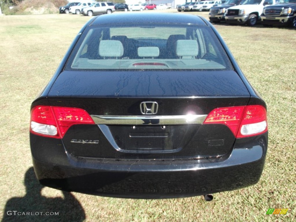 2010 Civic LX Sedan - Crystal Black Pearl / Gray photo #3