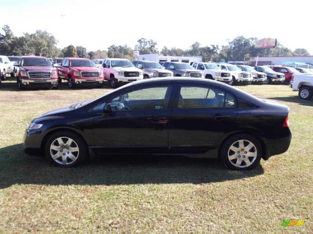 2010 Civic LX Sedan - Crystal Black Pearl / Gray photo #5