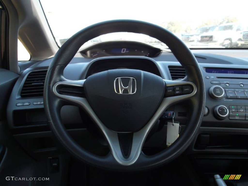2010 Civic LX Sedan - Crystal Black Pearl / Gray photo #14