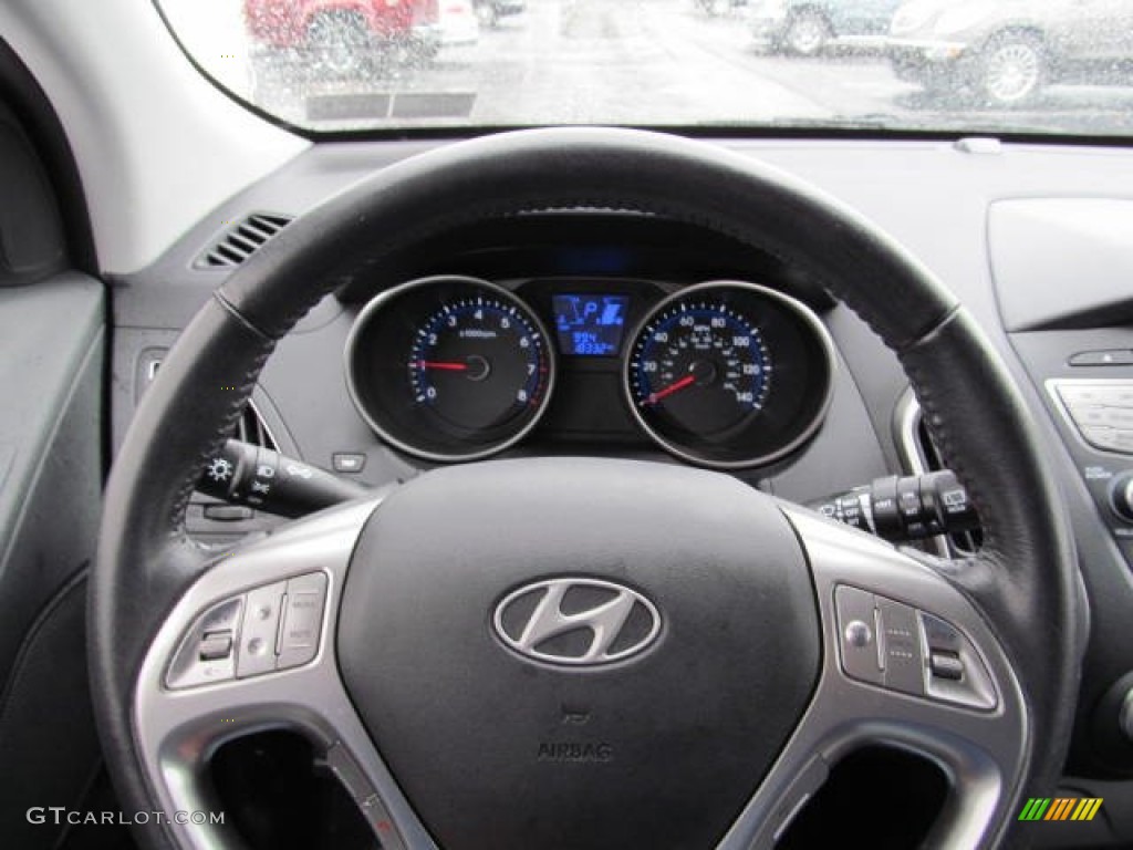 2010 Hyundai Tucson GLS AWD Black Steering Wheel Photo #72973484