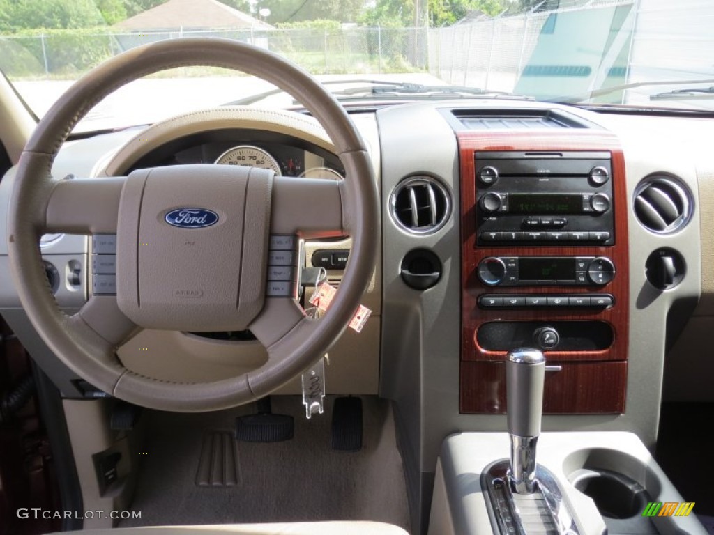 2006 F150 Lariat SuperCrew - Dark Toreador Red Metallic / Tan photo #36