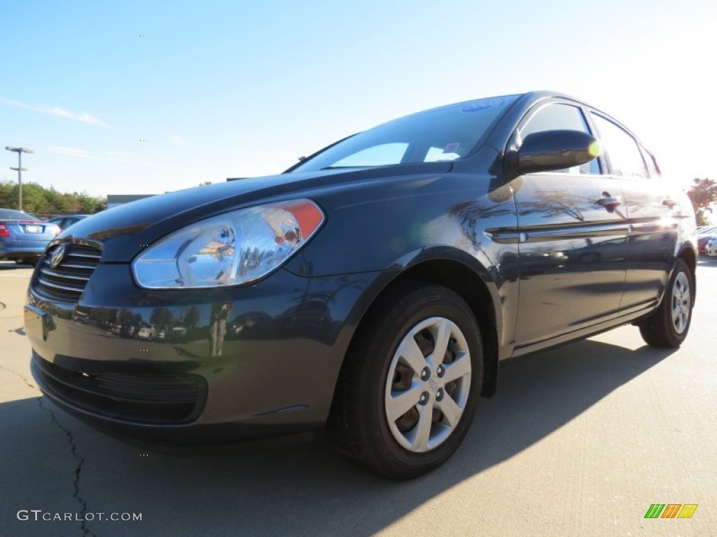 2008 Accent GLS Sedan - Charcoal Gray / Gray photo #1