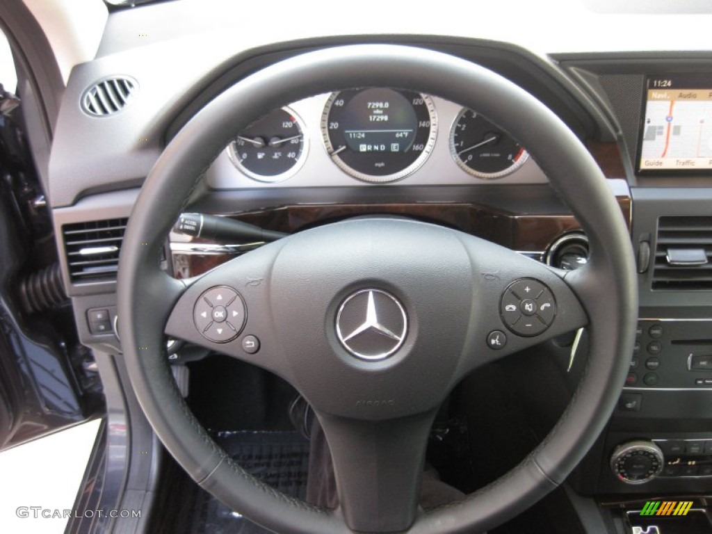 2011 Mercedes-Benz GLK 350 Black Steering Wheel Photo #72975420